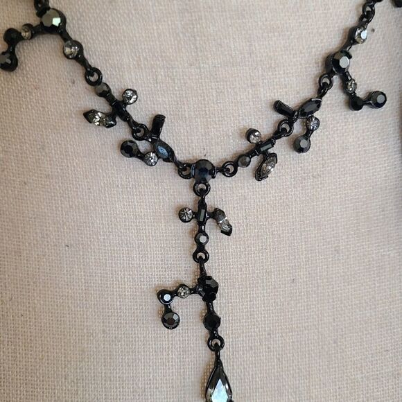 Cookie Lee Black Austrian Crystal Necklace - Picture 2 of 7